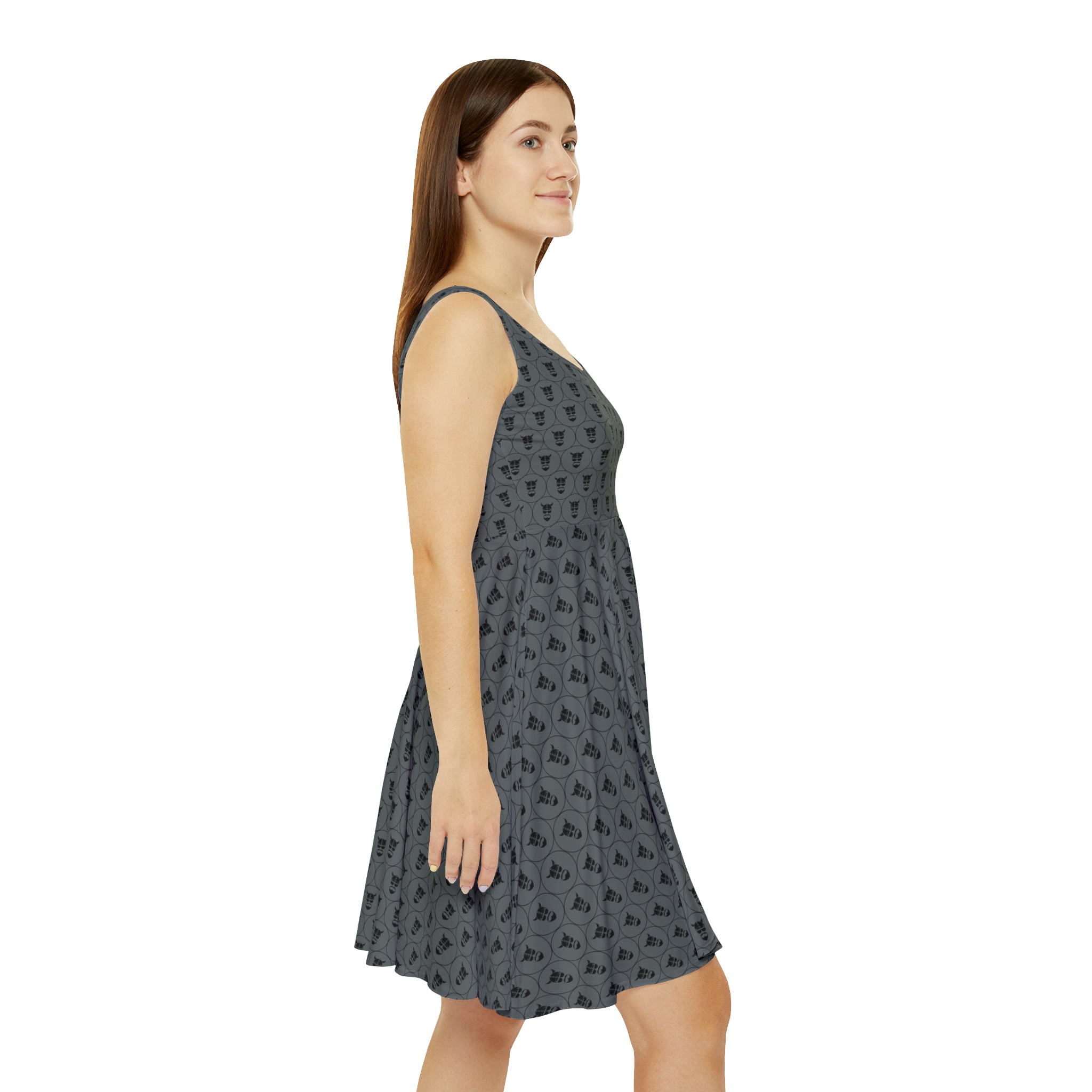 ZV Charcoal Black Label Skater Dress - THE ZEN VIKING