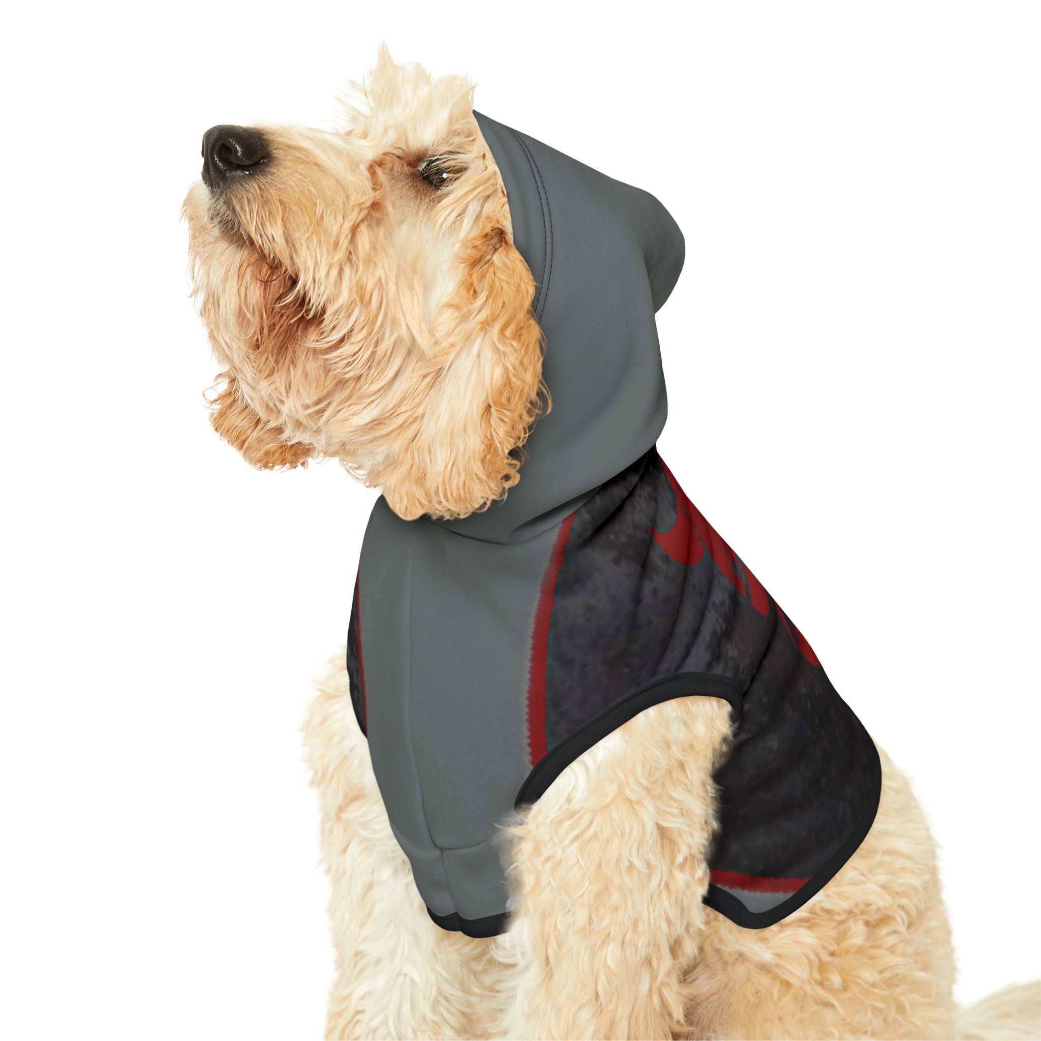 ZV Code Red Grey Dog Hoodie - THE ZEN VIKING