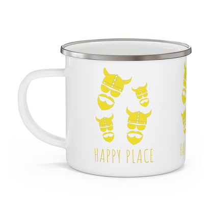 ZV Happy Place Enamel Camping Mug 12 oz - THE ZEN VIKING