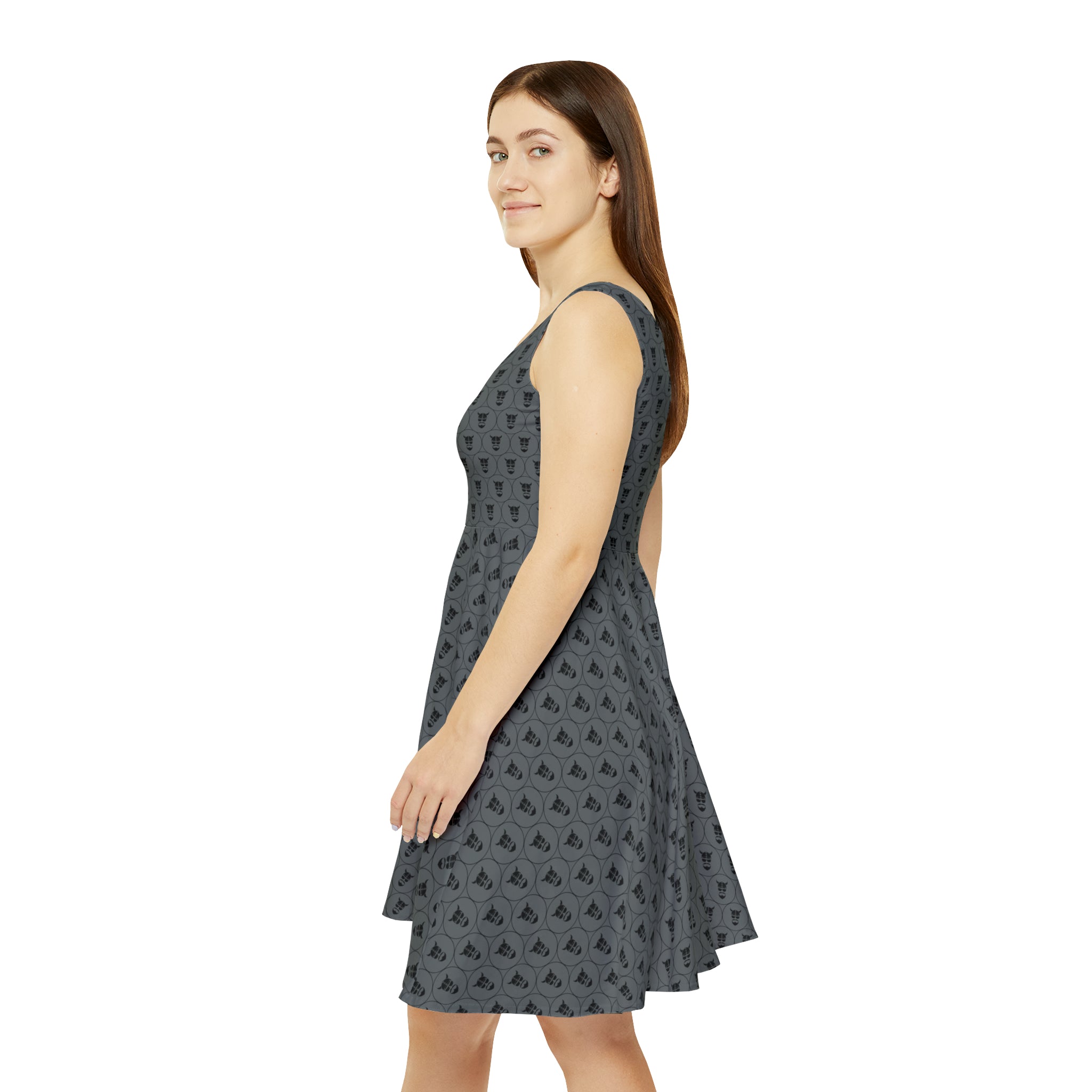 ZV Charcoal Black Label Skater Dress - THE ZEN VIKING