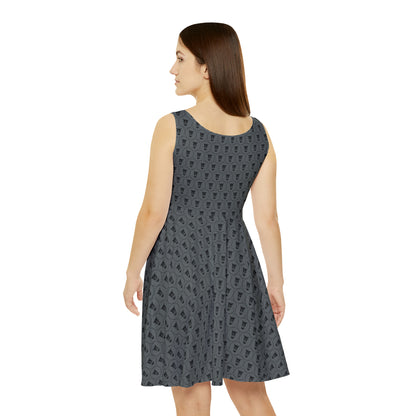 ZV Charcoal Black Label Skater Dress - THE ZEN VIKING