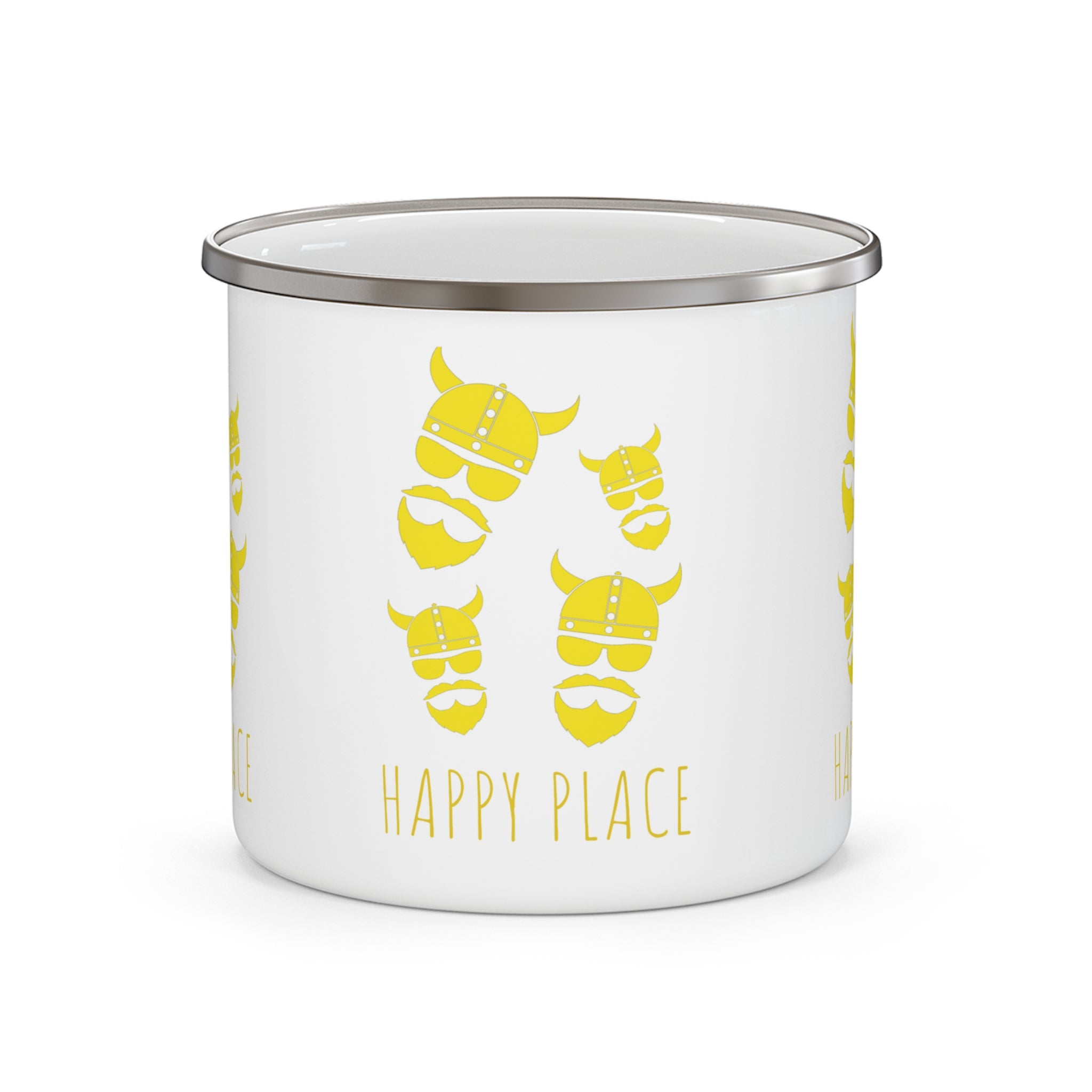 ZV Happy Place Enamel Camping Mug 12 oz - THE ZEN VIKING