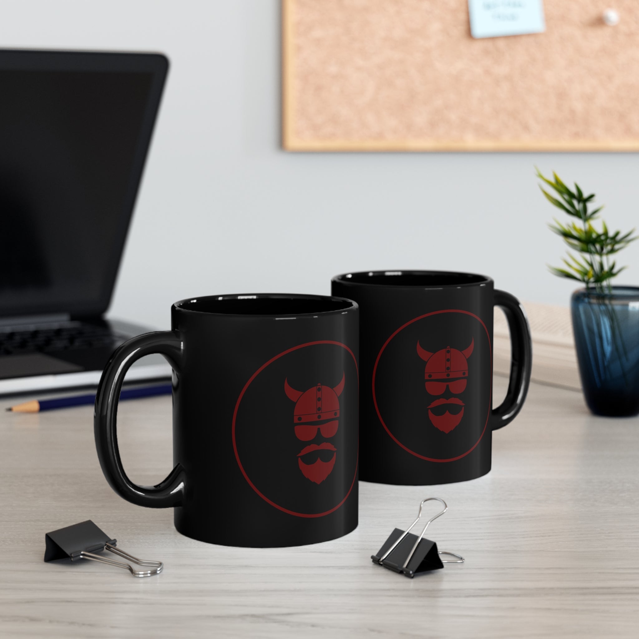 Red ZV 11oz Black Mug blk - THE ZEN VIKING