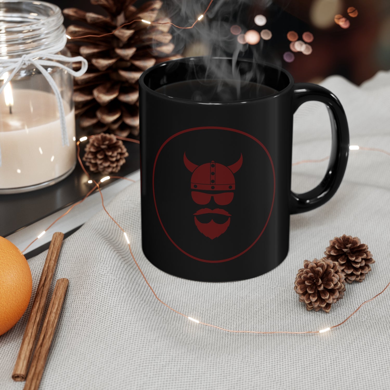 Red ZV 11oz Black Mug blk - THE ZEN VIKING