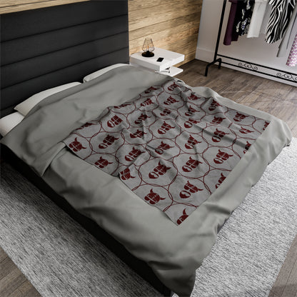 ZV Red Stamped Extra Soft Velveteen Plush Blanket - THE ZEN VIKING