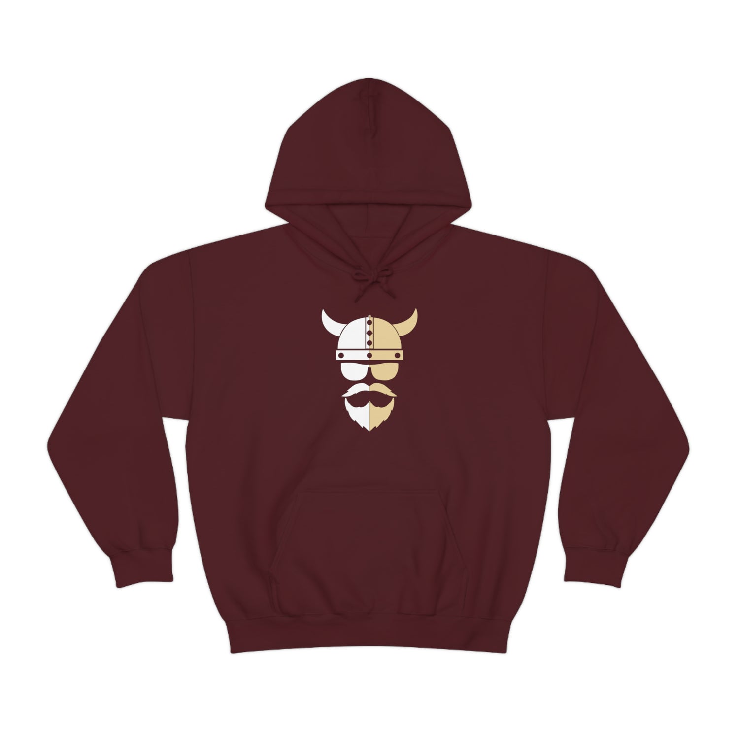 ZV White Half Heavy Blend™ Hooded Sweatshirt - THE ZEN VIKING