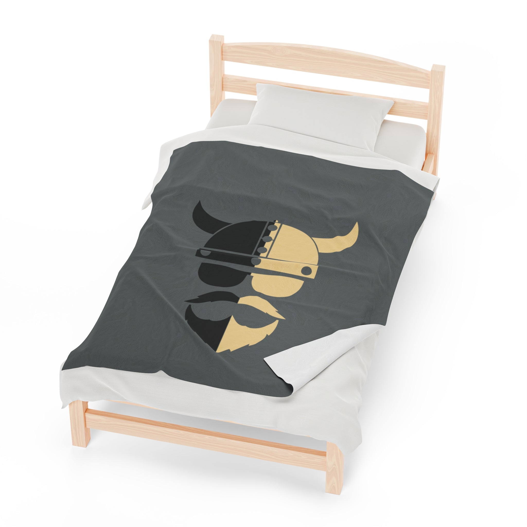 ZV BlkGold Extra Soft Velveteen Plush Blanket - THE ZEN VIKING