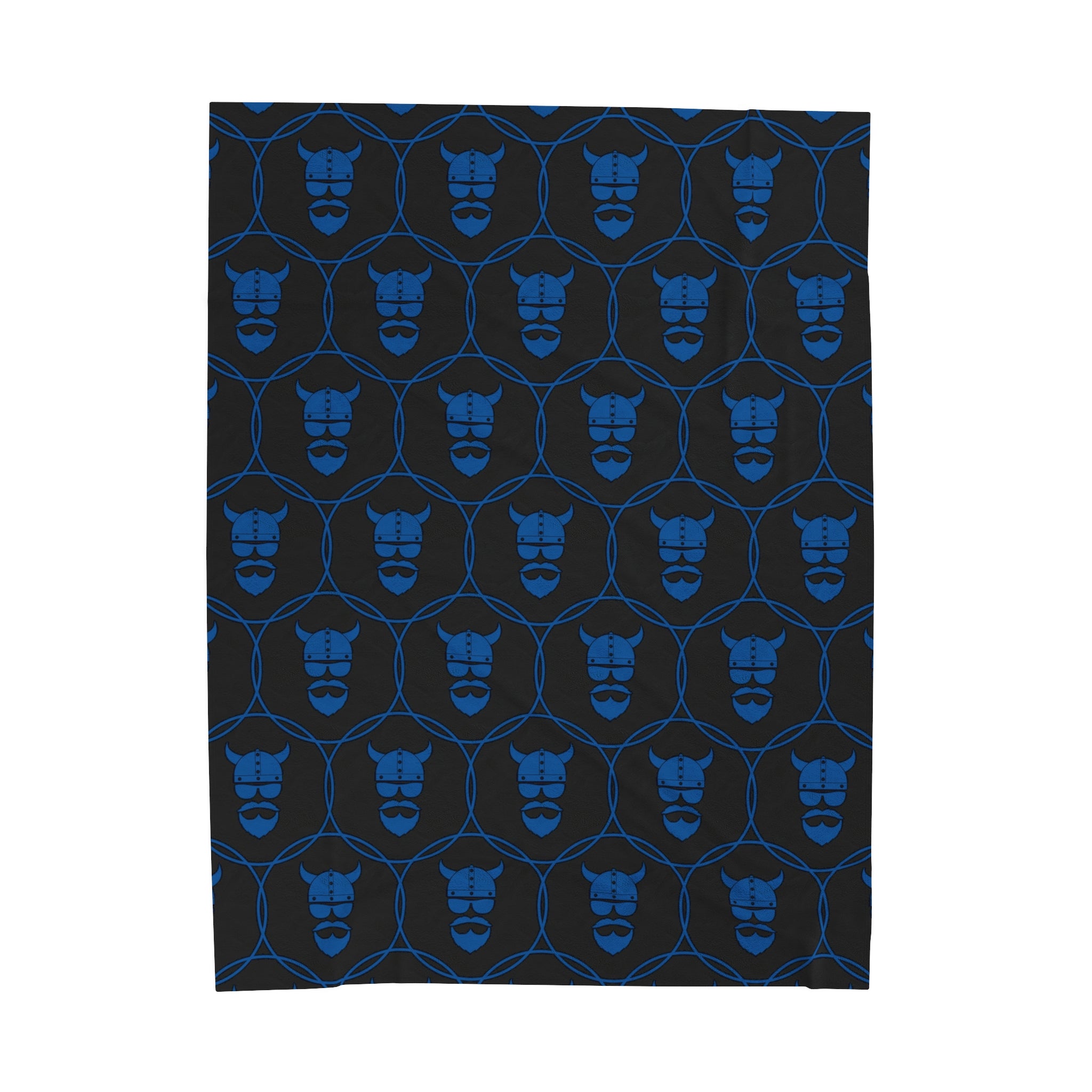 ZV Blue Stamped Blk Extra Soft Velveteen Plush Blanket - THE ZEN VIKING