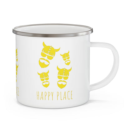 ZV Happy Place Enamel Camping Mug 12 oz - THE ZEN VIKING