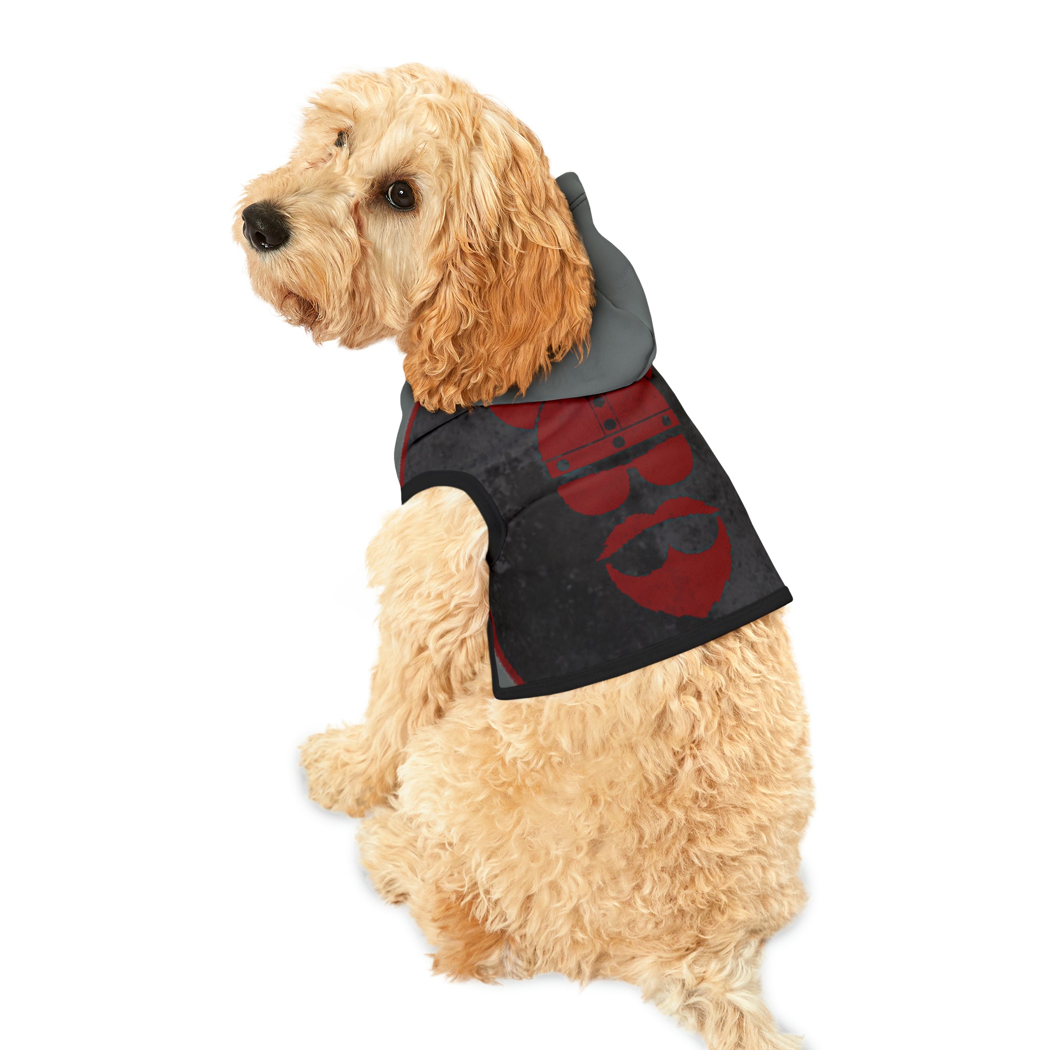 ZV Code Red Grey Dog Hoodie - THE ZEN VIKING