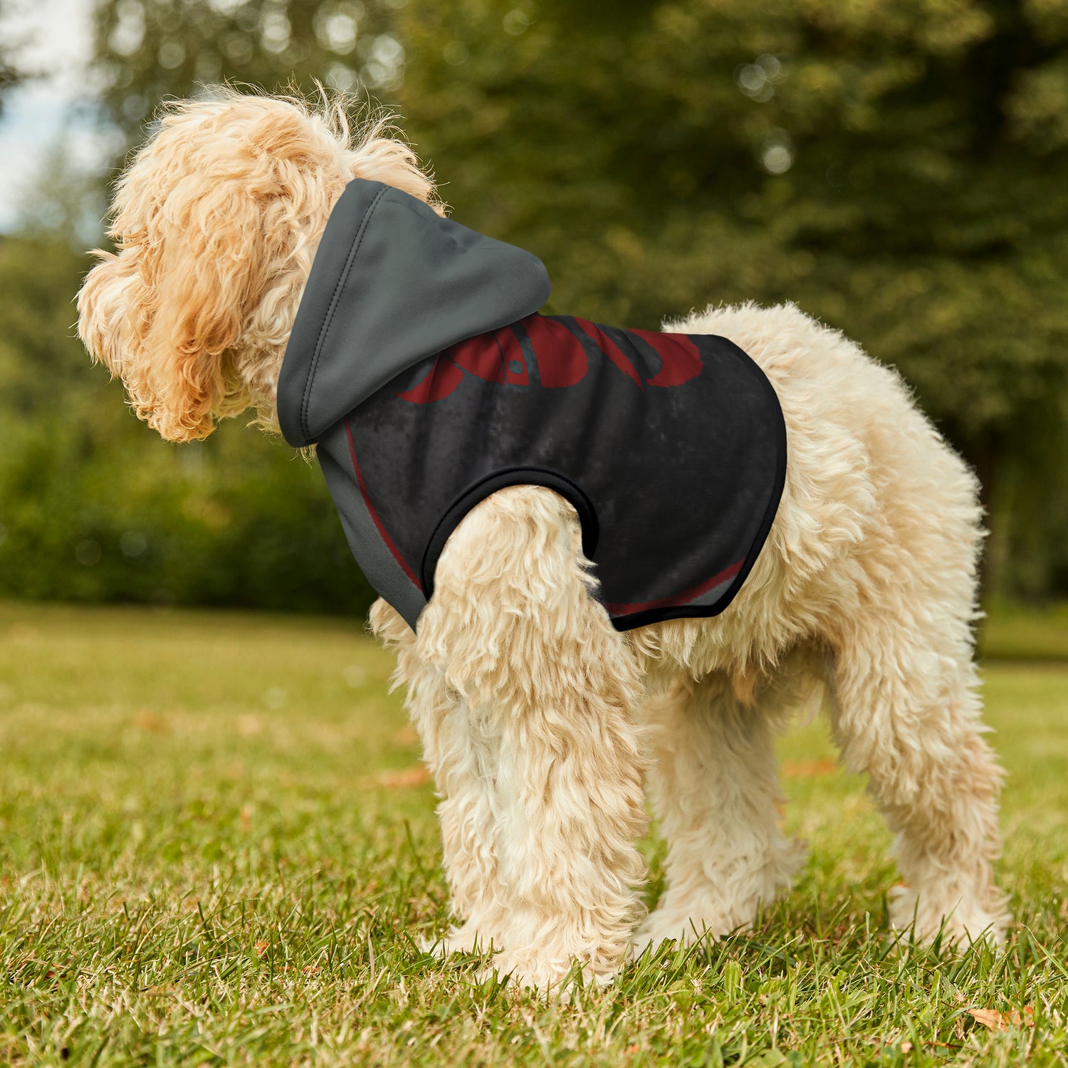 ZV Code Red Grey Dog Hoodie - THE ZEN VIKING