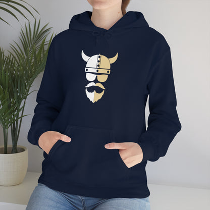 ZV White Half Heavy Blend™ Hooded Sweatshirt - THE ZEN VIKING