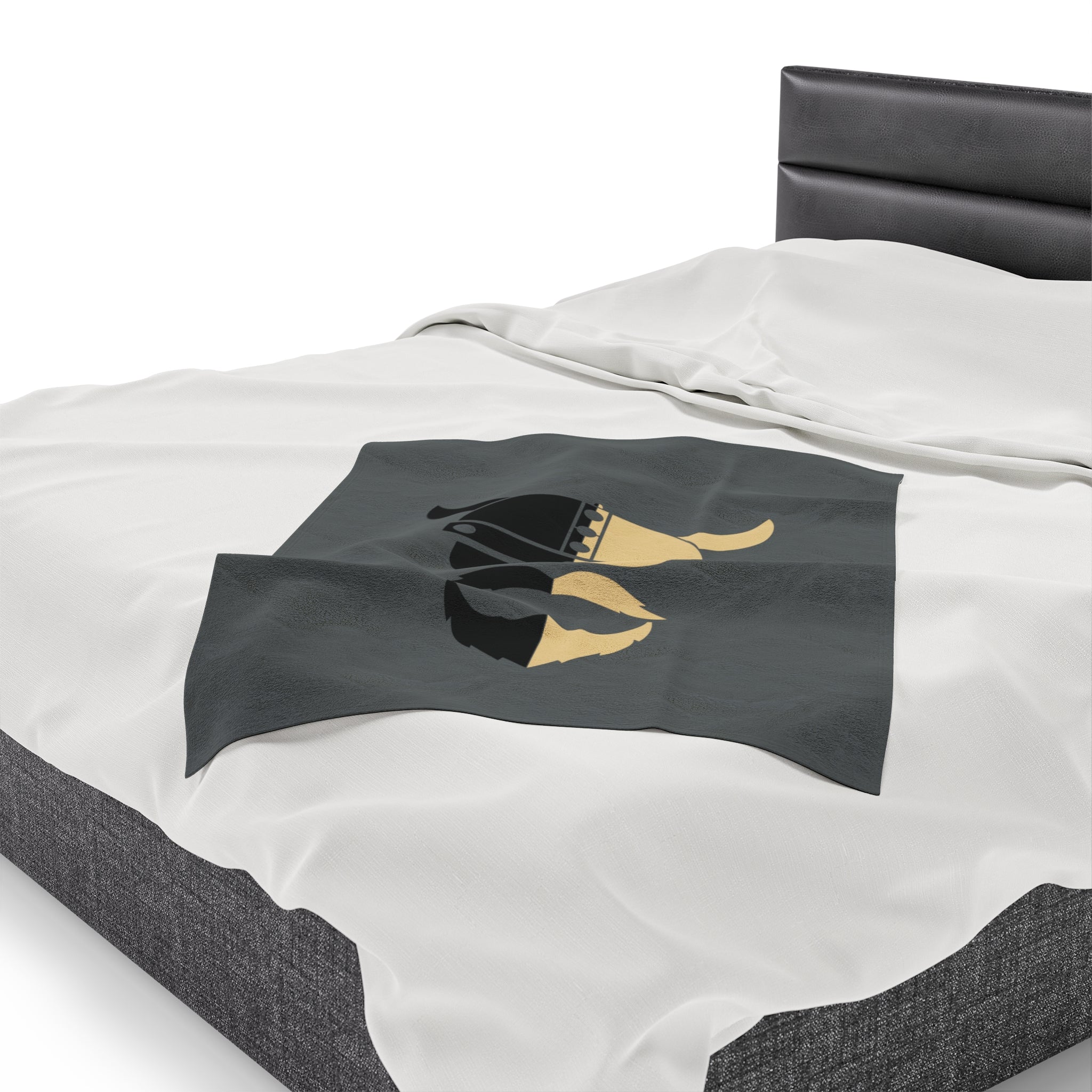 ZV BlkGold Extra Soft Velveteen Plush Blanket - THE ZEN VIKING