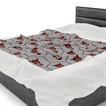 ZV Red Stamped Extra Soft Velveteen Plush Blanket - THE ZEN VIKING