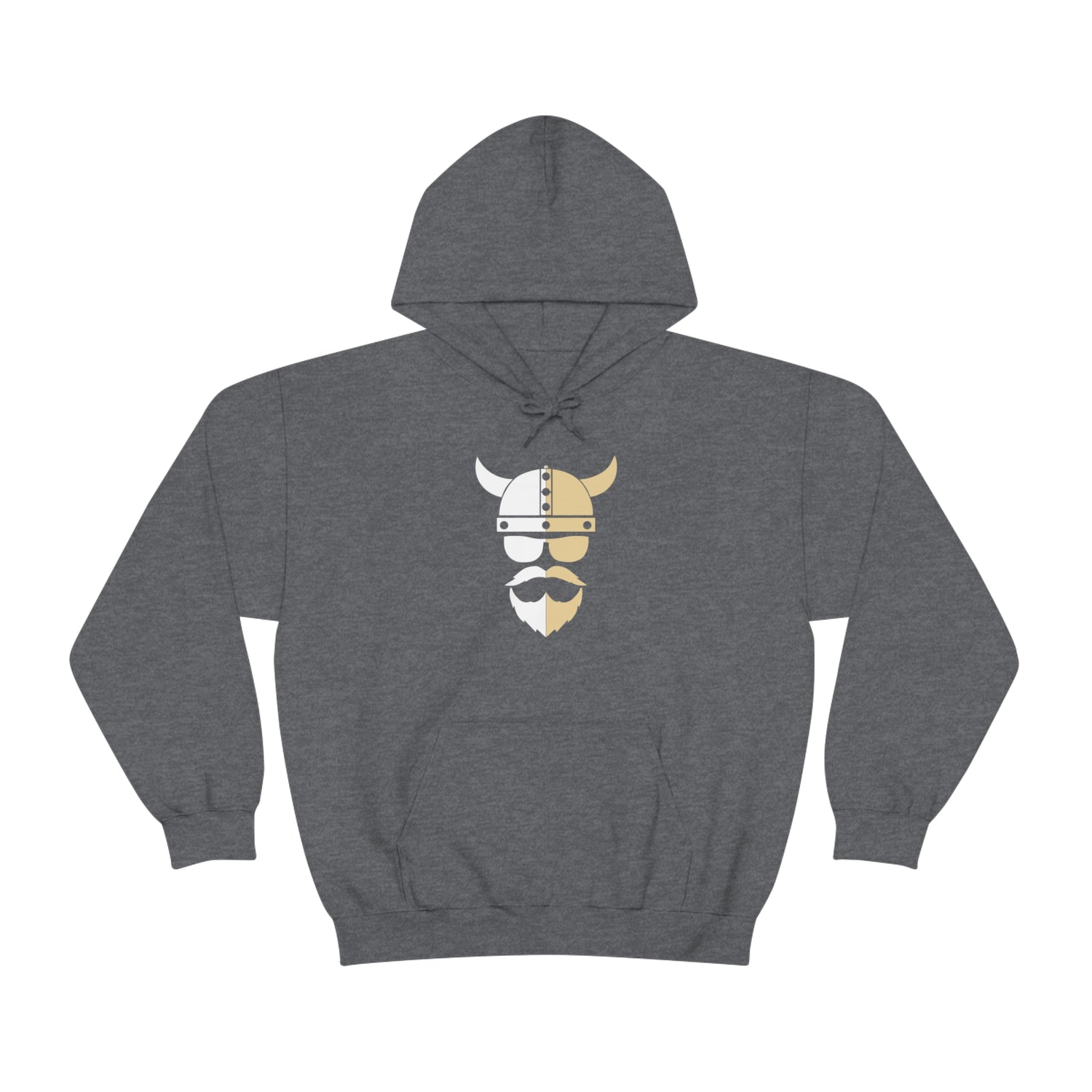 ZV White Half Heavy Blend™ Hooded Sweatshirt - THE ZEN VIKING