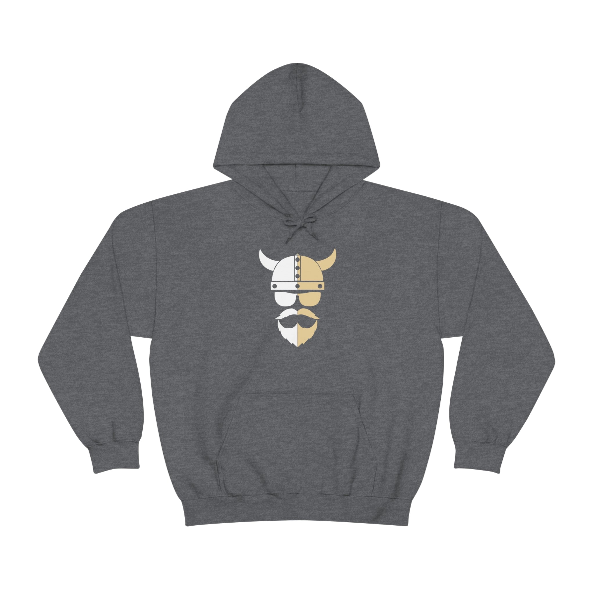 ZV White Half Heavy Blend™ Hooded Sweatshirt - THE ZEN VIKING