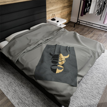 ZV BlkGold Extra Soft Velveteen Plush Blanket - THE ZEN VIKING