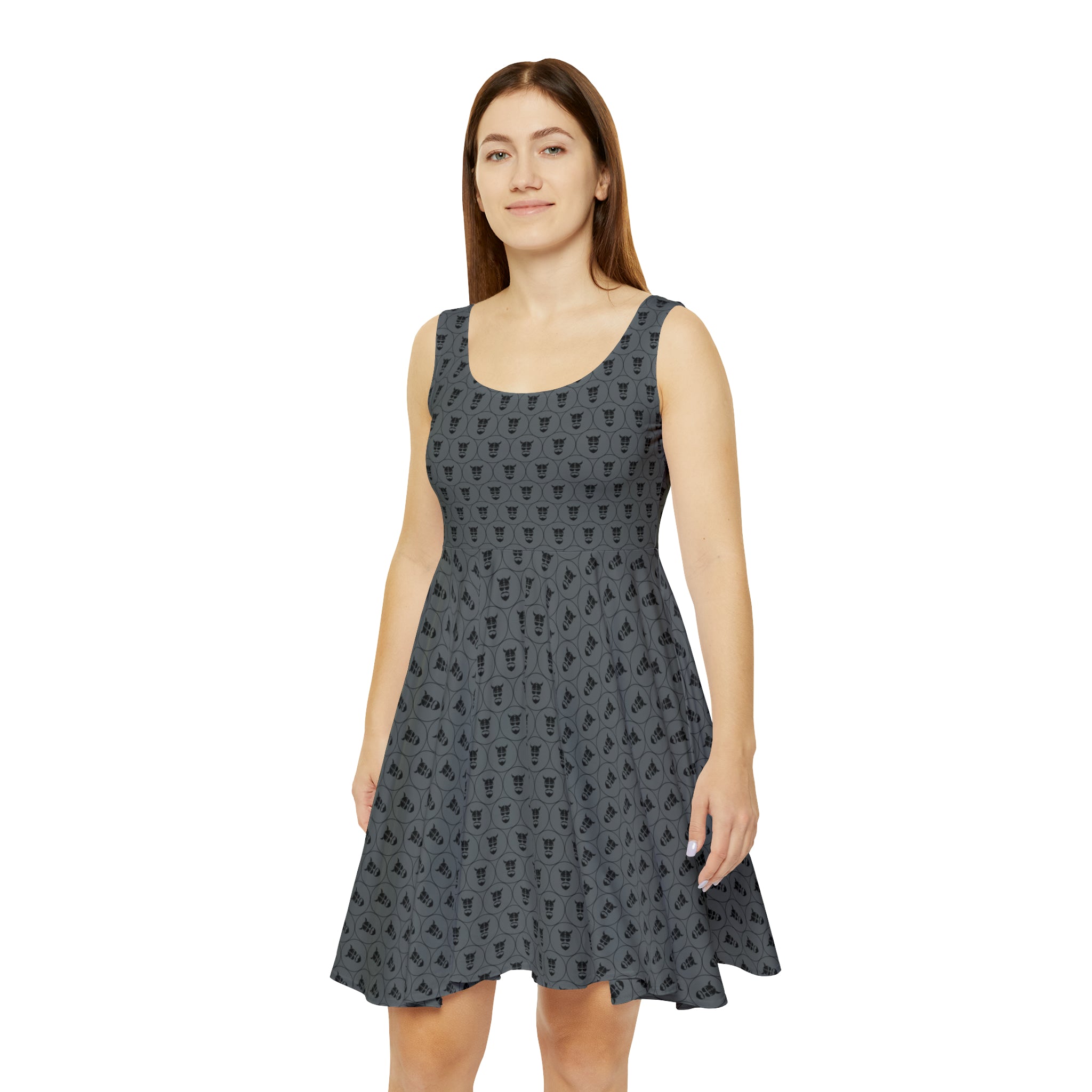 ZV Charcoal Black Label Skater Dress - THE ZEN VIKING