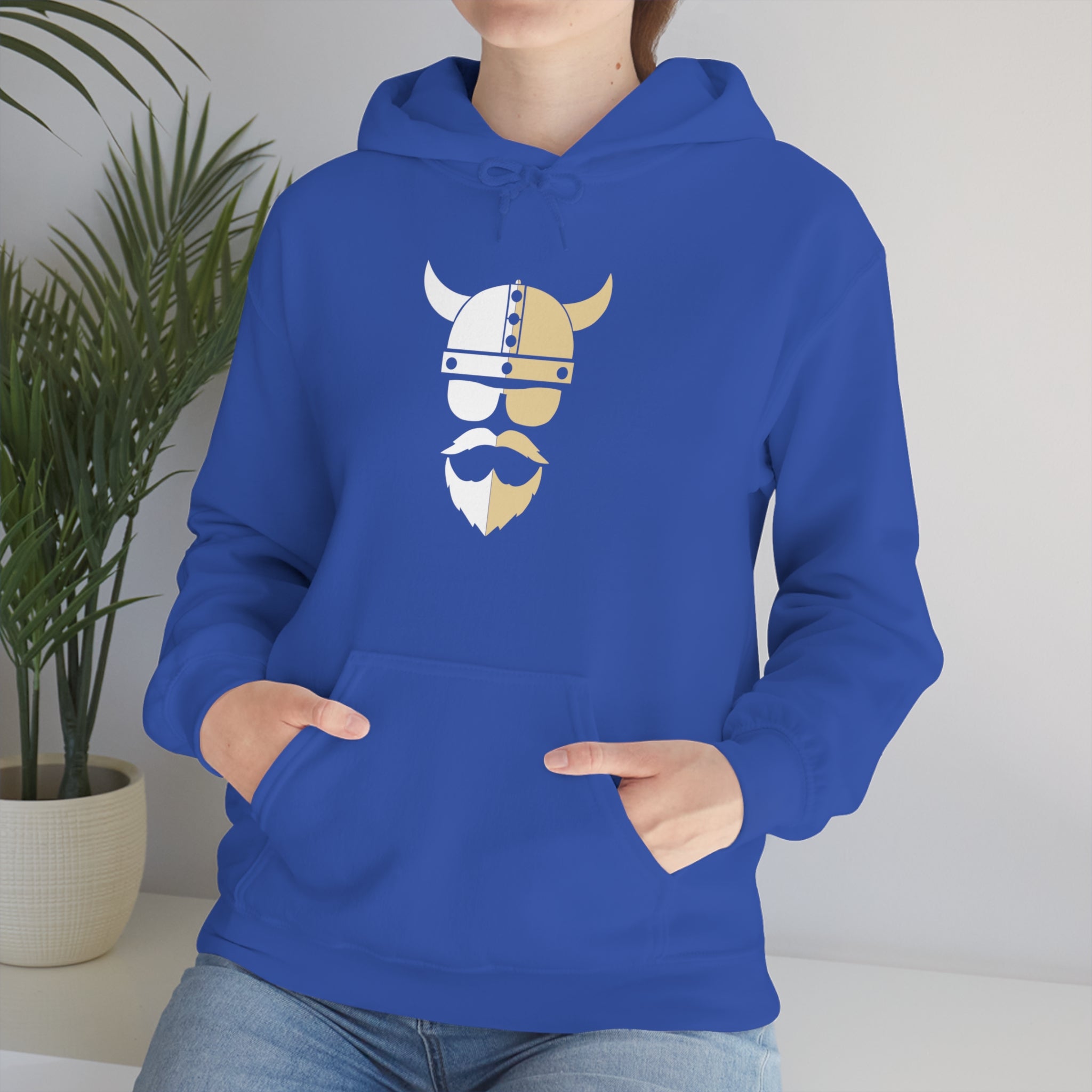 ZV White Half Heavy Blend™ Hooded Sweatshirt - THE ZEN VIKING