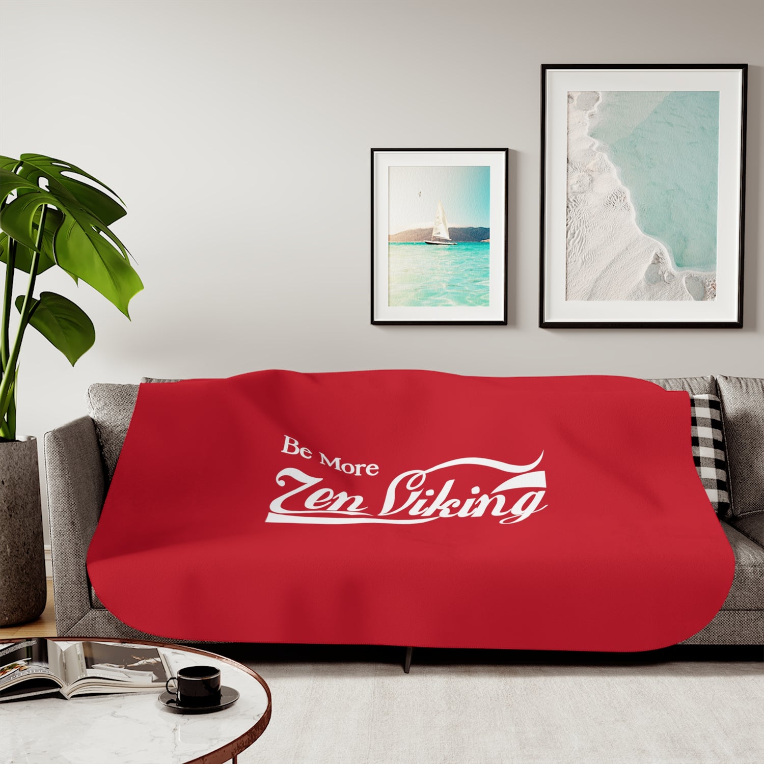 ZV Be More Red Sherpa Blanket - THE ZEN VIKING