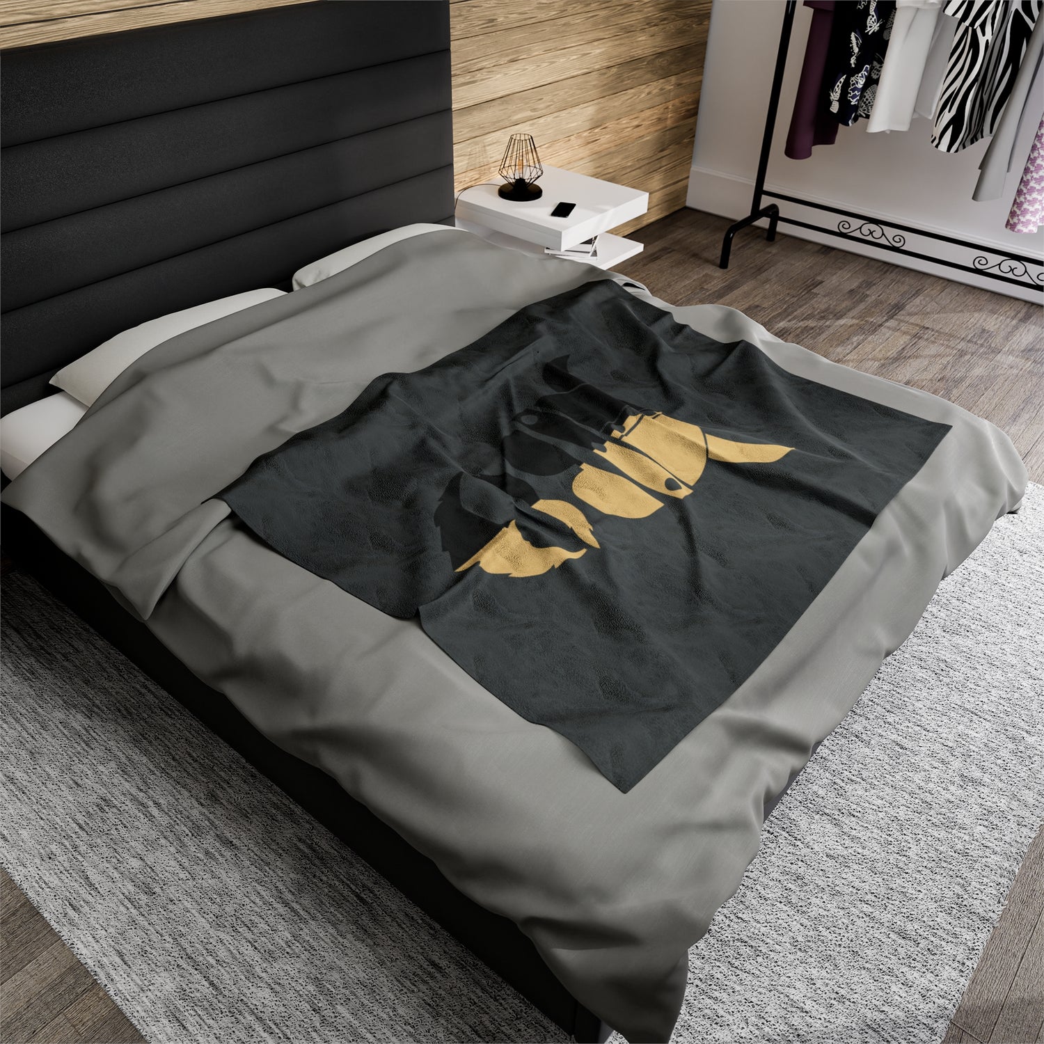 ZV BlkGold Extra Soft Velveteen Plush Blanket - THE ZEN VIKING