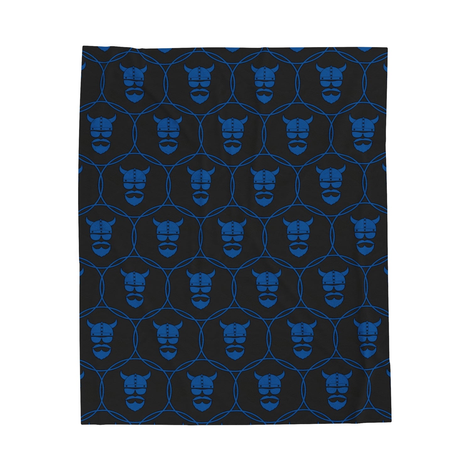 ZV Blue Stamped Blk Extra Soft Velveteen Plush Blanket - THE ZEN VIKING