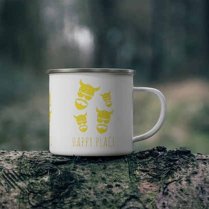 ZV Happy Place Enamel Camping Mug 12 oz - THE ZEN VIKING