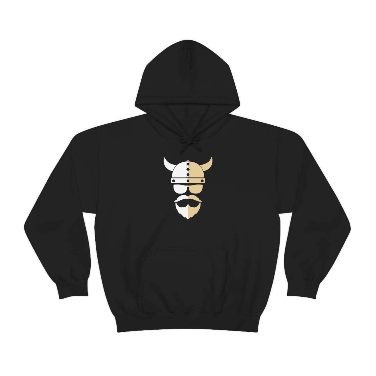 ZV White Half Heavy Blend™ Hooded Sweatshirt - THE ZEN VIKING