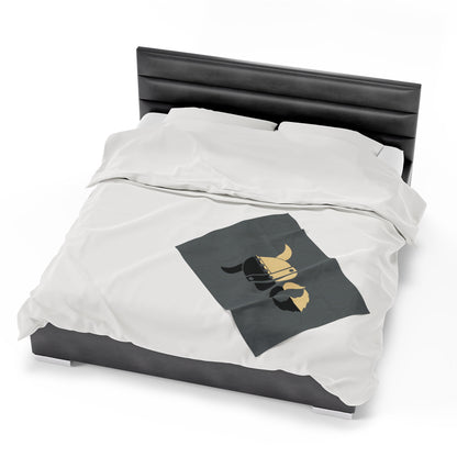 ZV BlkGold Extra Soft Velveteen Plush Blanket - THE ZEN VIKING