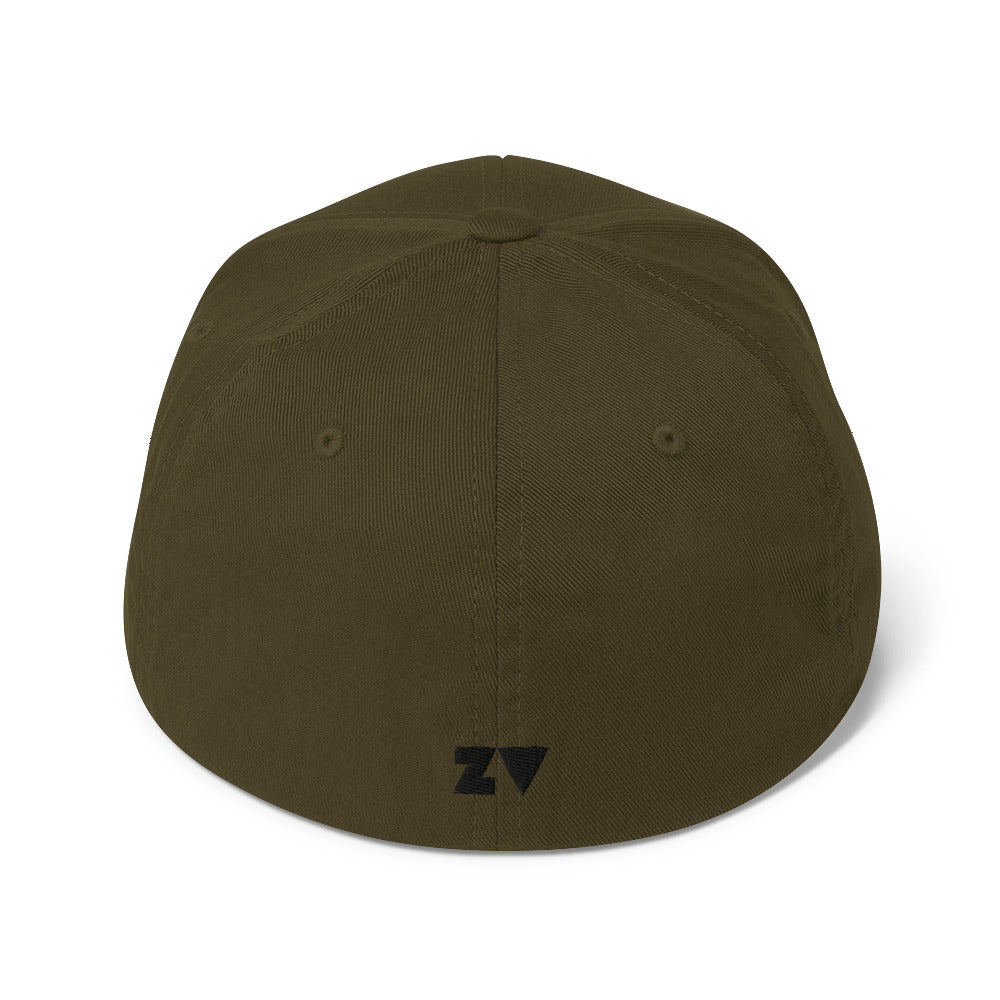 ZV Olive Flex-Fit Structured Hat - THE ZEN VIKING