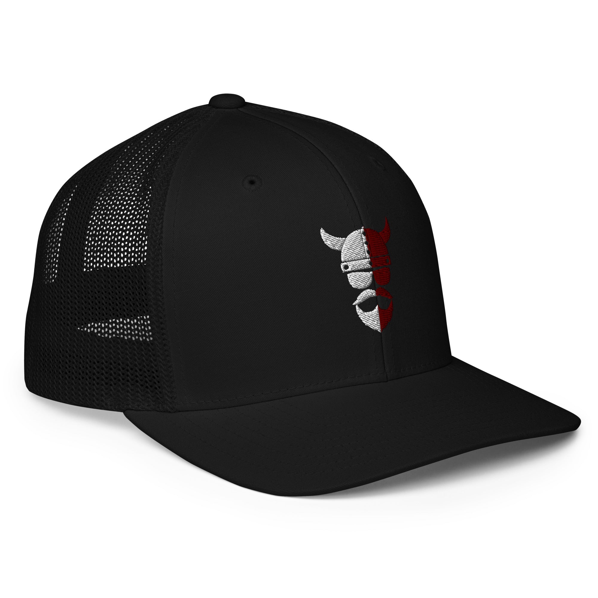 ZV W Harvey Red Flex-Fit Trucker Hat - THE ZEN VIKING