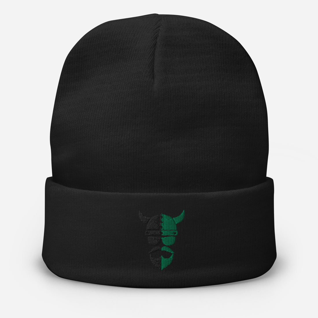 ZV Harvey Green Embroidered Beanie - THE ZEN VIKING