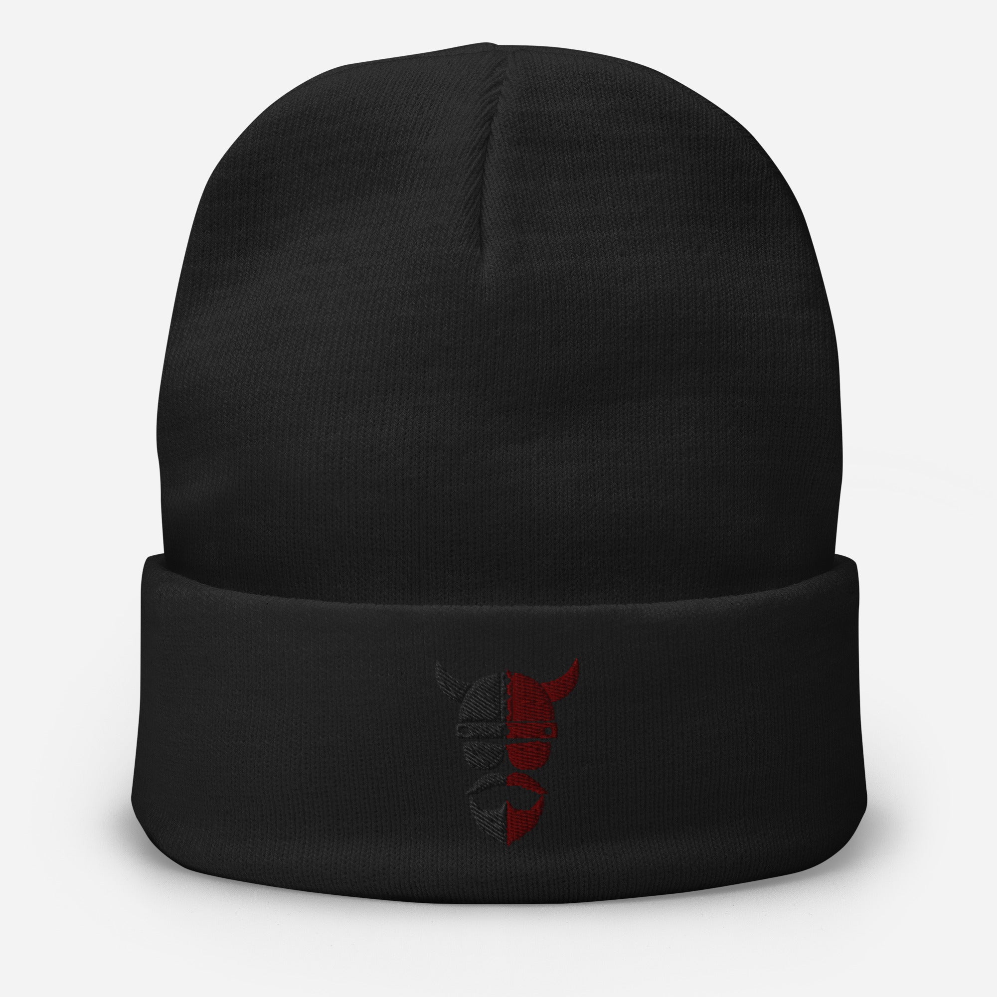 ZV Harvey Red Embroidered Beanie - THE ZEN VIKING