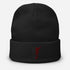 ZV Harvey Red Embroidered Beanie - THE ZEN VIKING