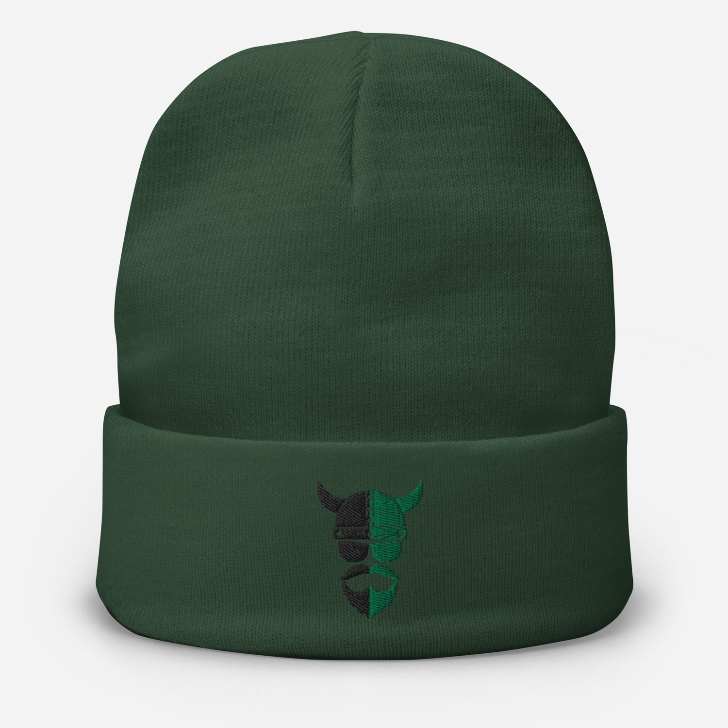 ZV Harvey Green Embroidered Beanie - THE ZEN VIKING