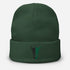 ZV Harvey Green Embroidered Beanie - THE ZEN VIKING