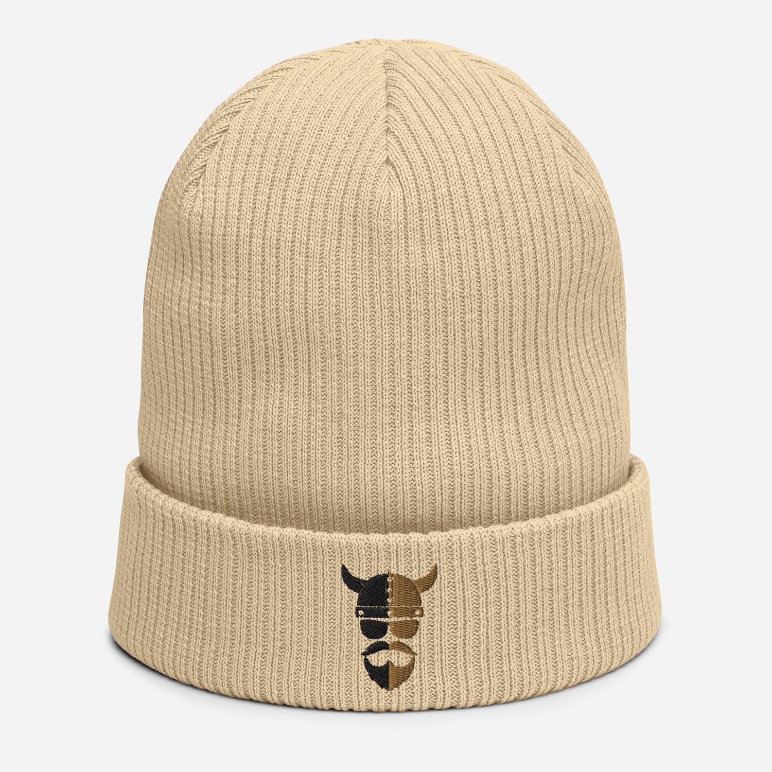 ZV Harvey Gold Organic ribbed beanie - THE ZEN VIKING