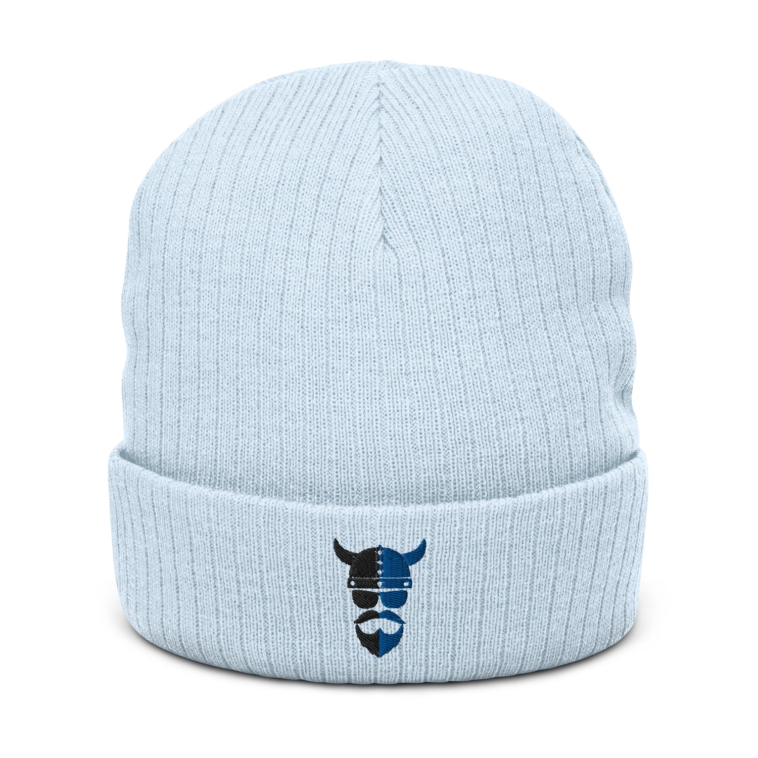 ZV Harvey Blue Ribbed knit beanie - THE ZEN VIKING