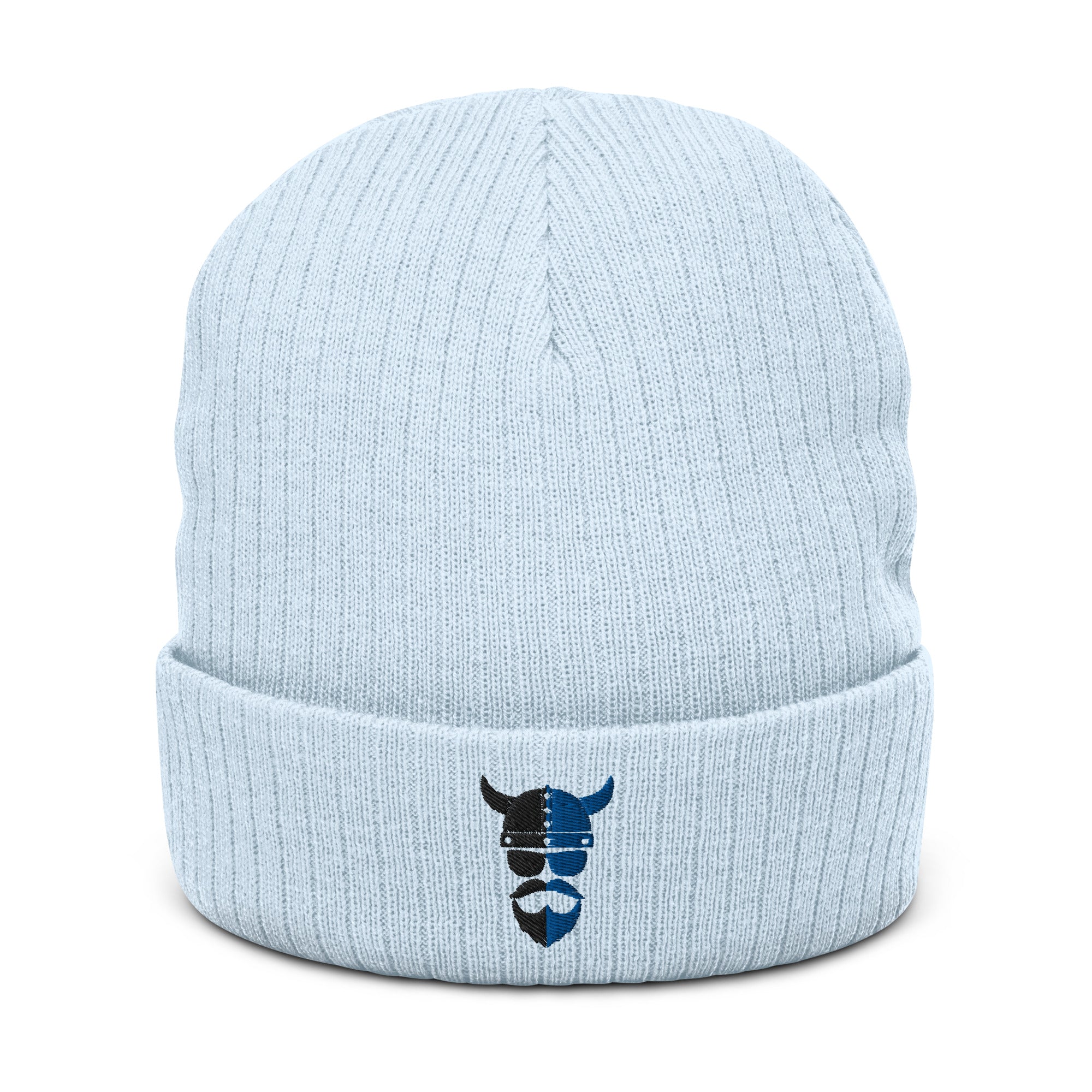 ZV Harvey Blue Ribbed knit beanie - THE ZEN VIKING