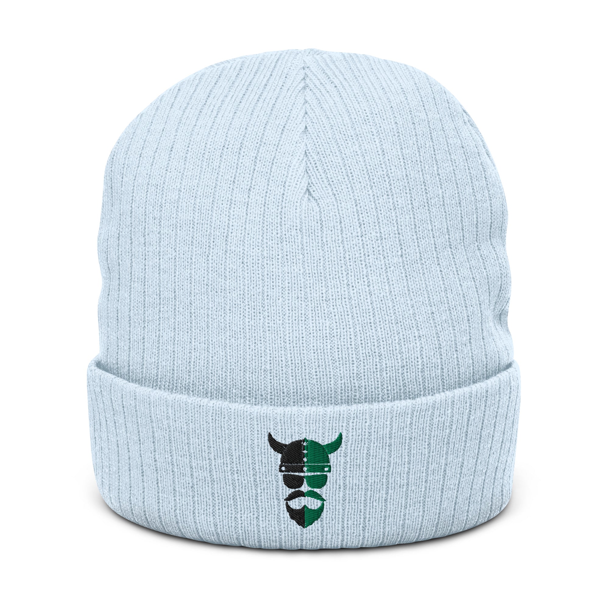 ZV Harvey Green Ribbed knit beanie - THE ZEN VIKING