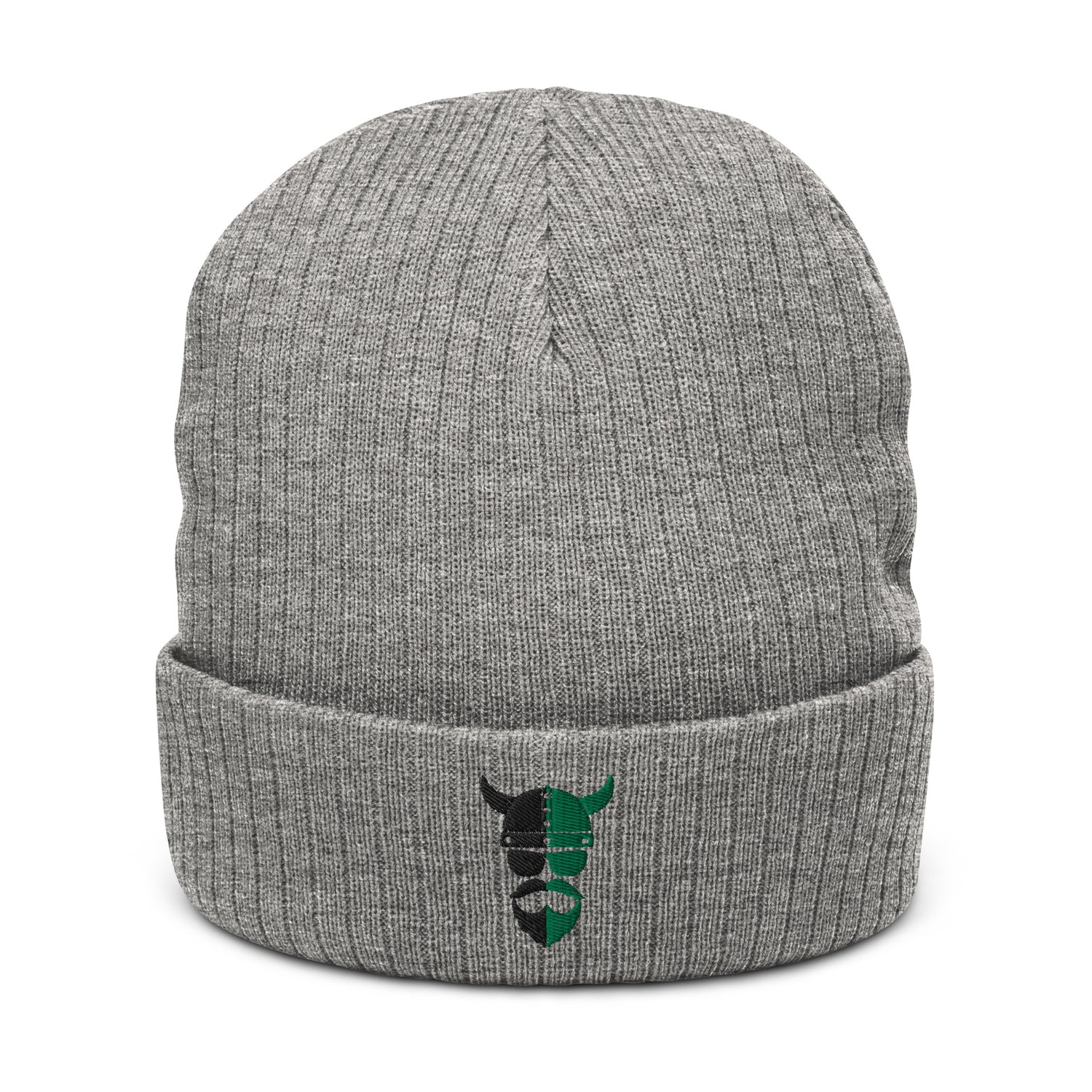 ZV Harvey Green Ribbed knit beanie - THE ZEN VIKING