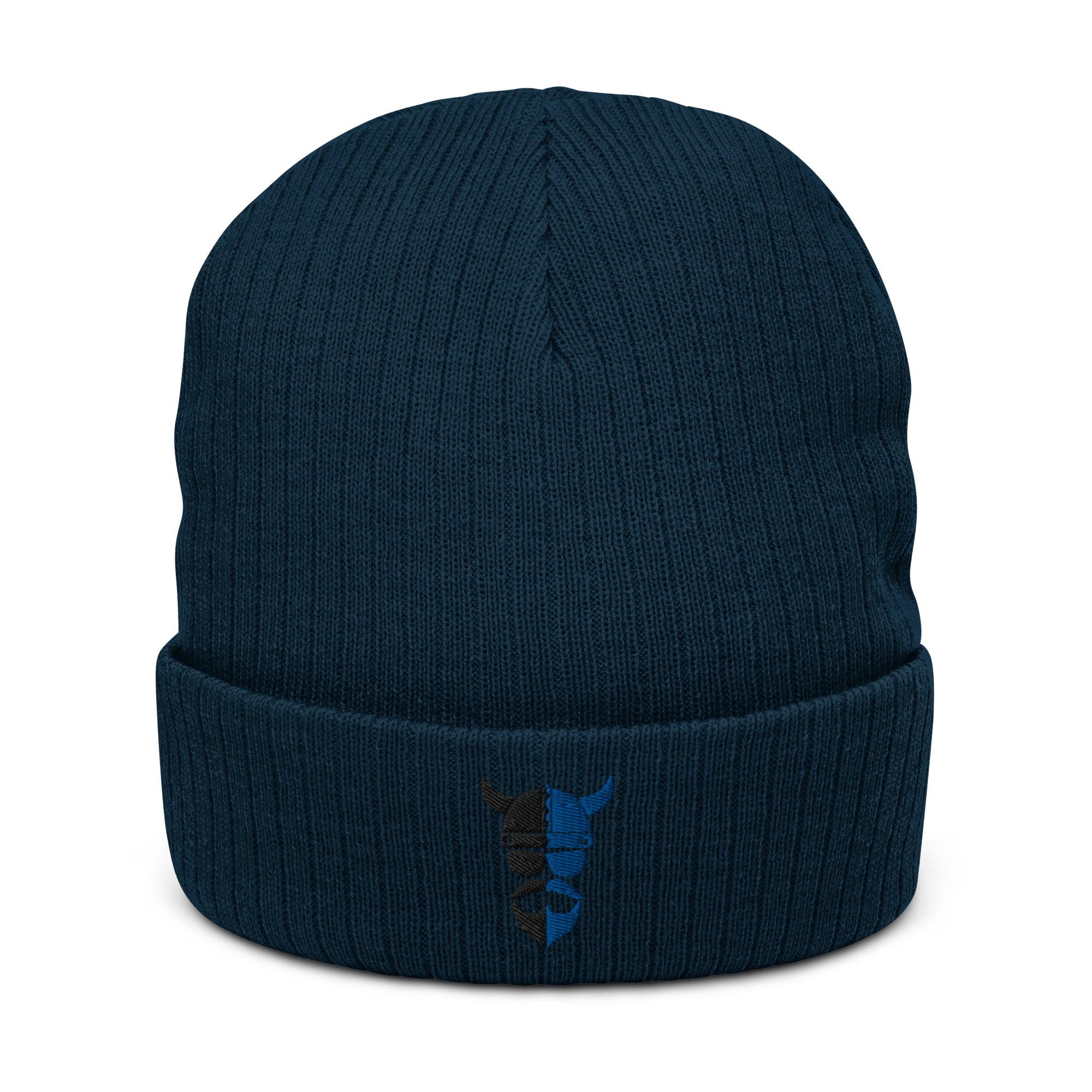 ZV Harvey Blue Ribbed knit beanie - THE ZEN VIKING