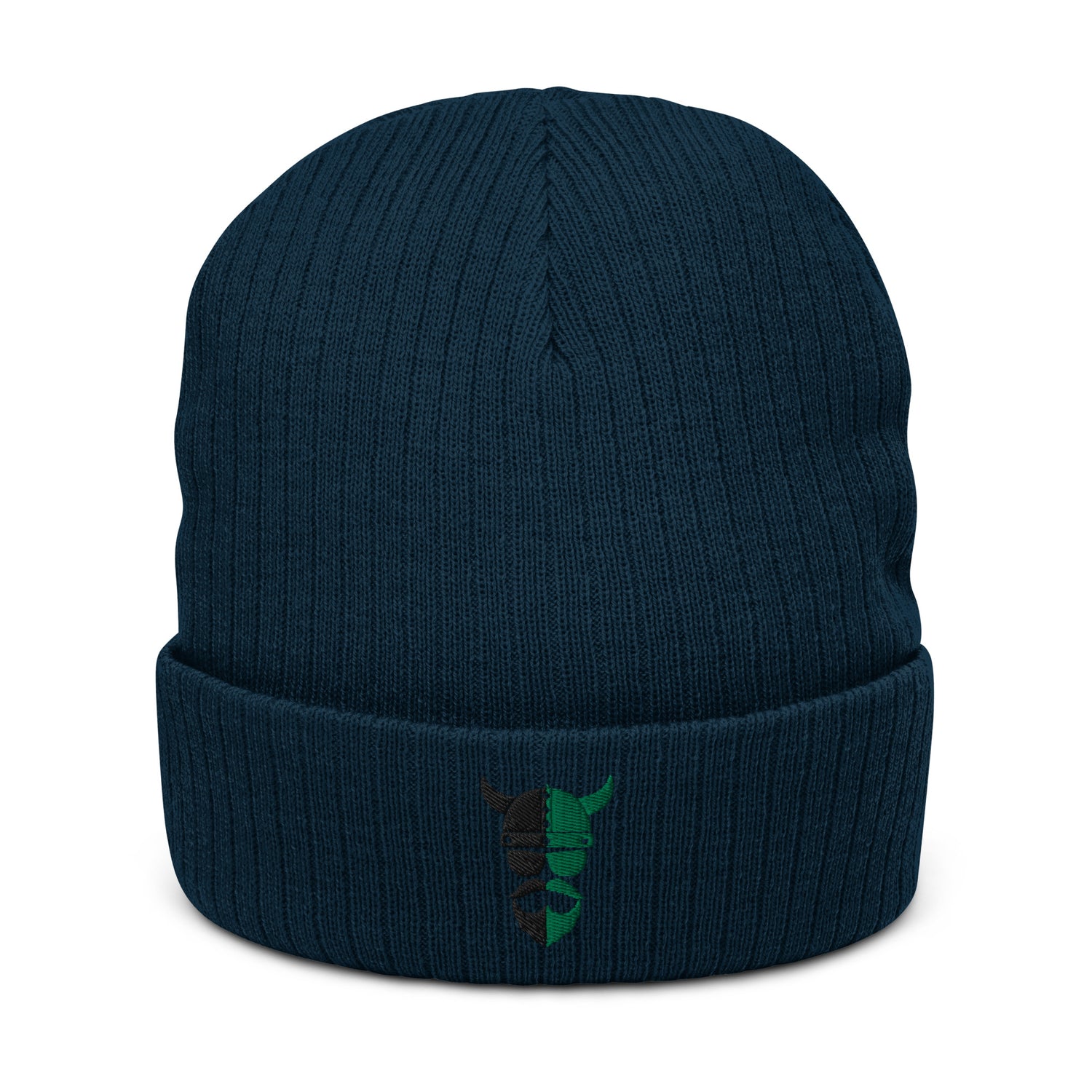 ZV Harvey Green Ribbed knit beanie - THE ZEN VIKING