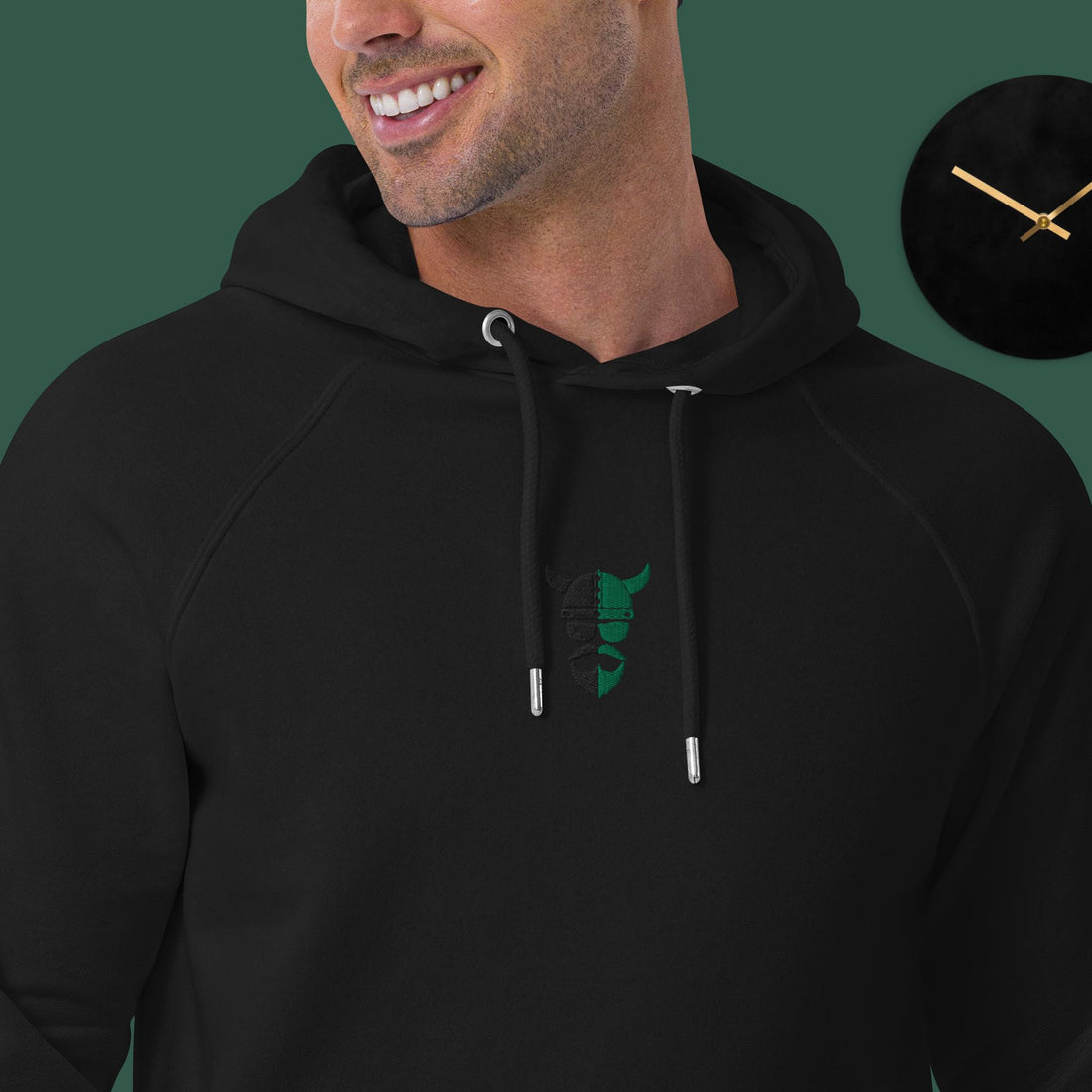 ZV Green Eco Raglan Hoodie - THE ZEN VIKING