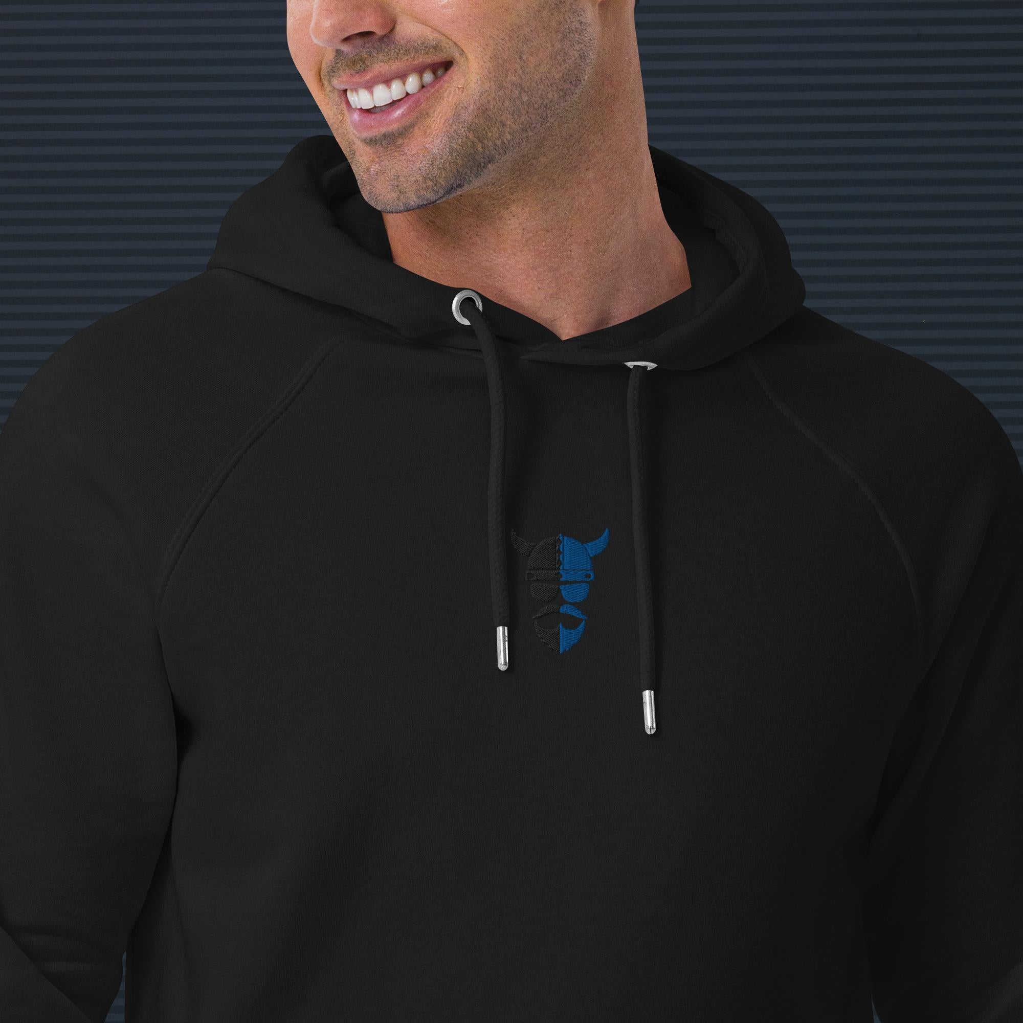 ZV Blue Eco Raglan Hoodie - THE ZEN VIKING