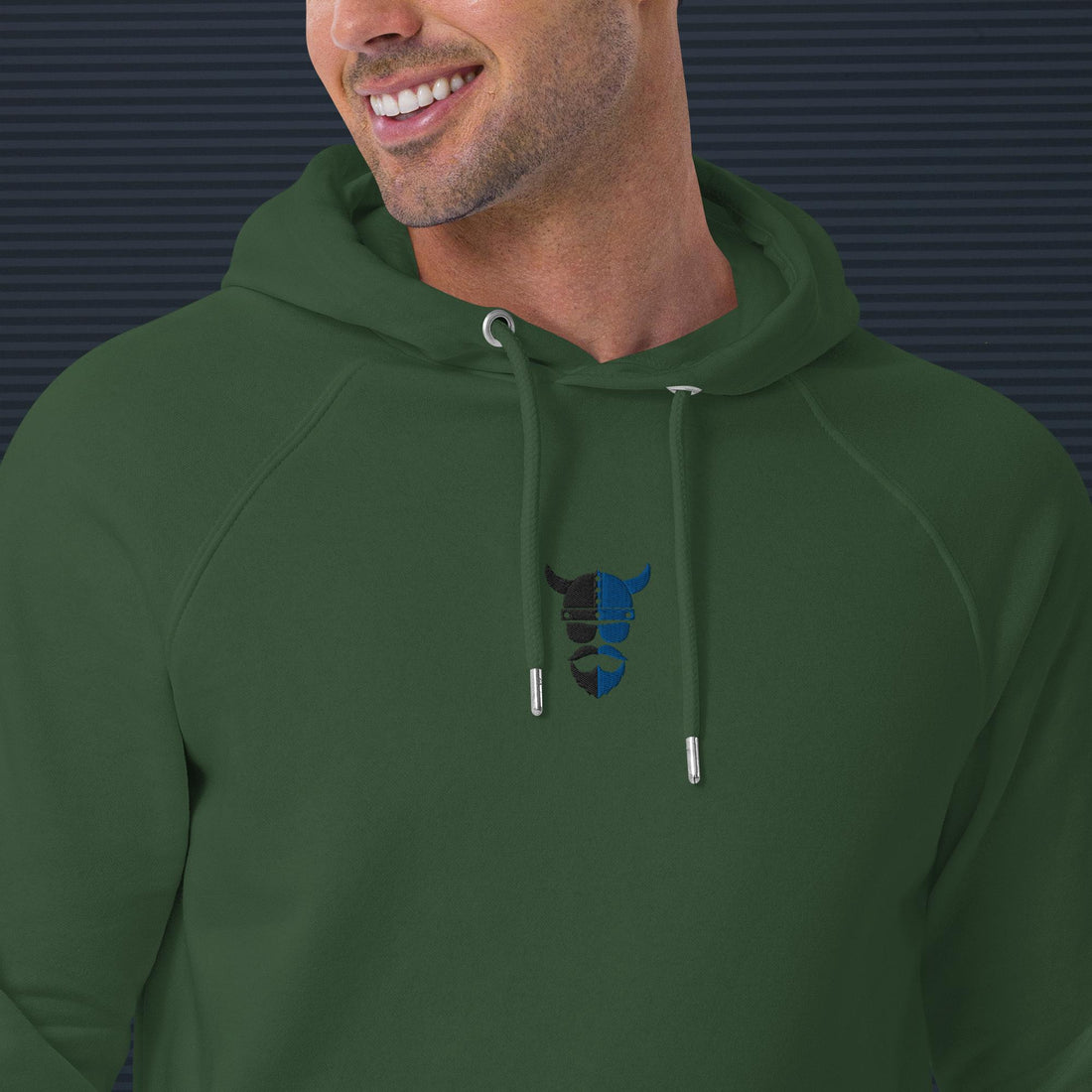 ZV Blue Eco Raglan Hoodie - THE ZEN VIKING