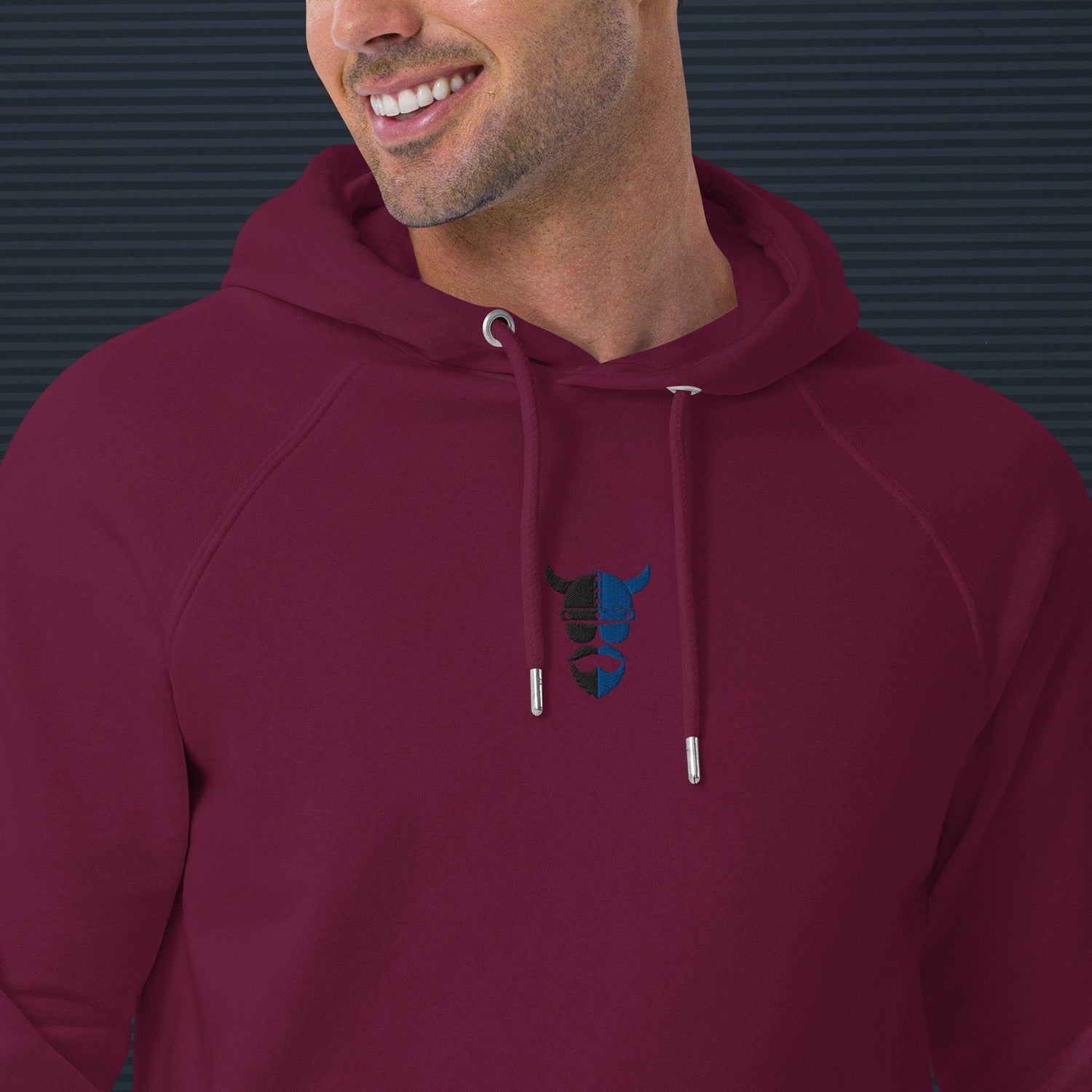 ZV Blue Eco Raglan Hoodie - THE ZEN VIKING