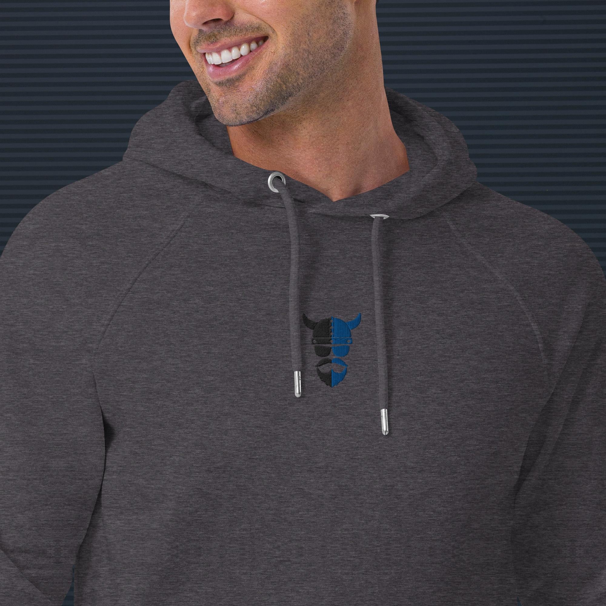 ZV Blue Eco Raglan Hoodie - THE ZEN VIKING