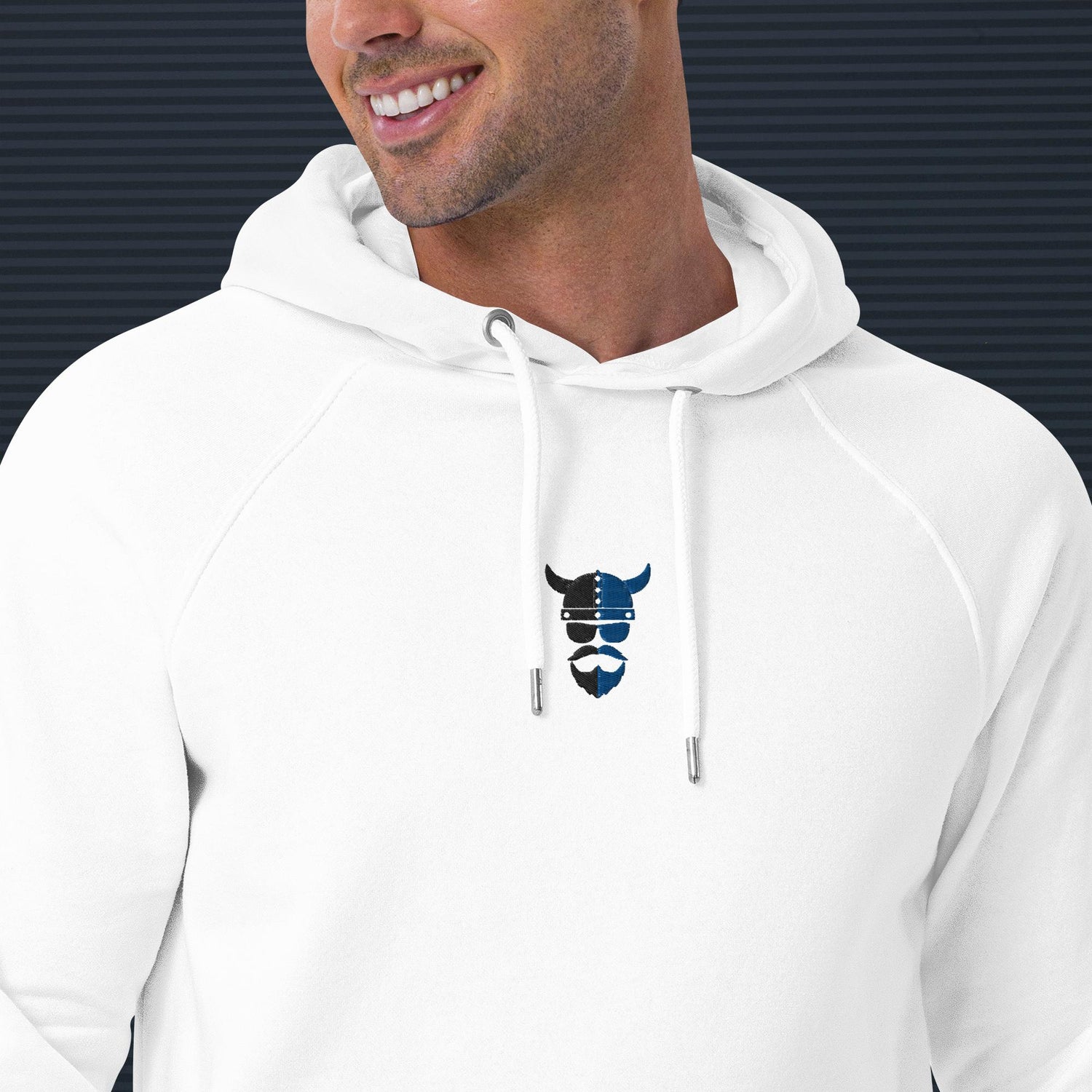 ZV Blue Eco Raglan Hoodie - THE ZEN VIKING