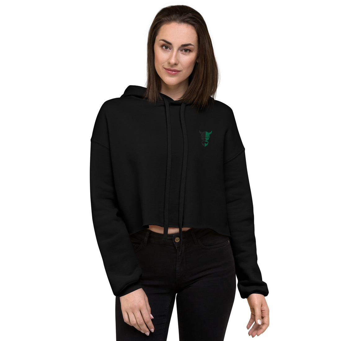 ZV Comfort Green Harvey Crop Hoodie - THE ZEN VIKING